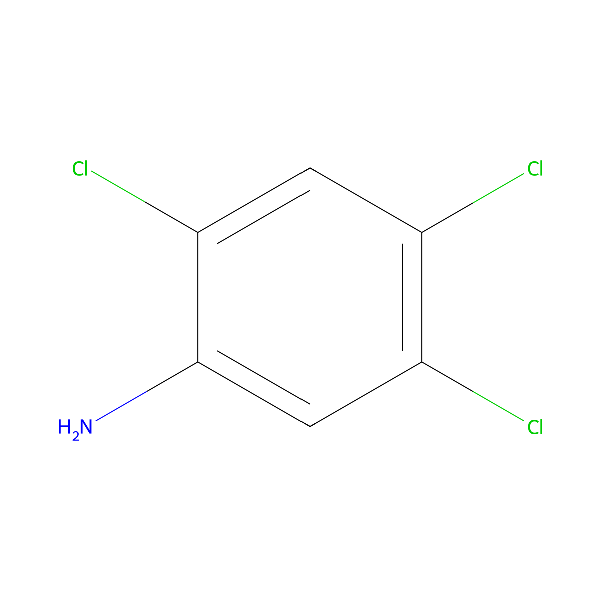 2,4,5-Trichloroaniline molecular structure, CAS 636-30-6