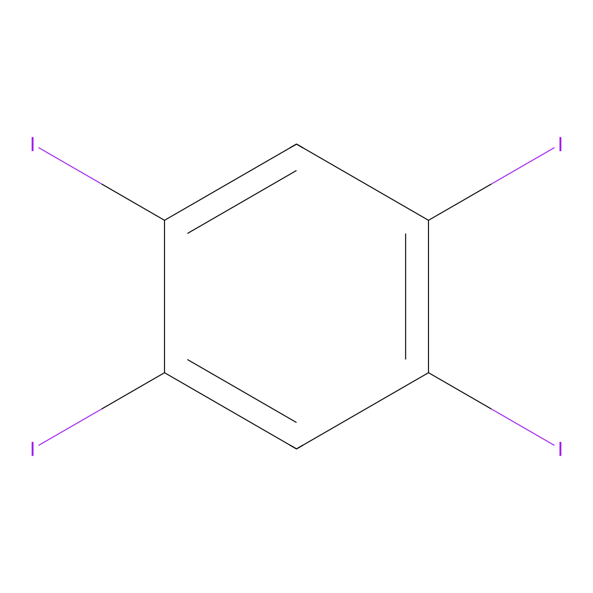 1,2,4,5-Tetraiodobenzene molecular structure, CAS 636-31-7