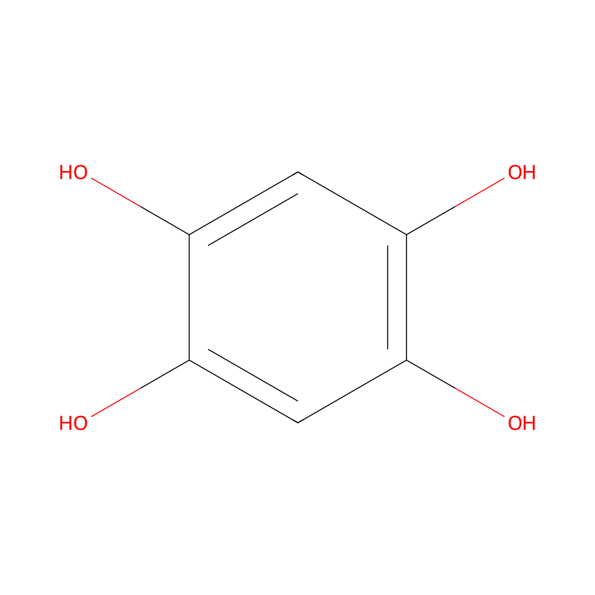 1,2,4,5-Benzenetetrol molecular structure, CAS 636-32-8