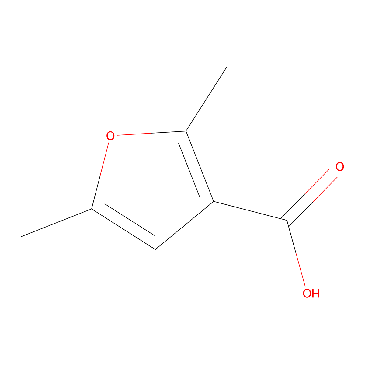2,5-Dimethyl-3-furoic acid molecular structure, CAS 636-44-2