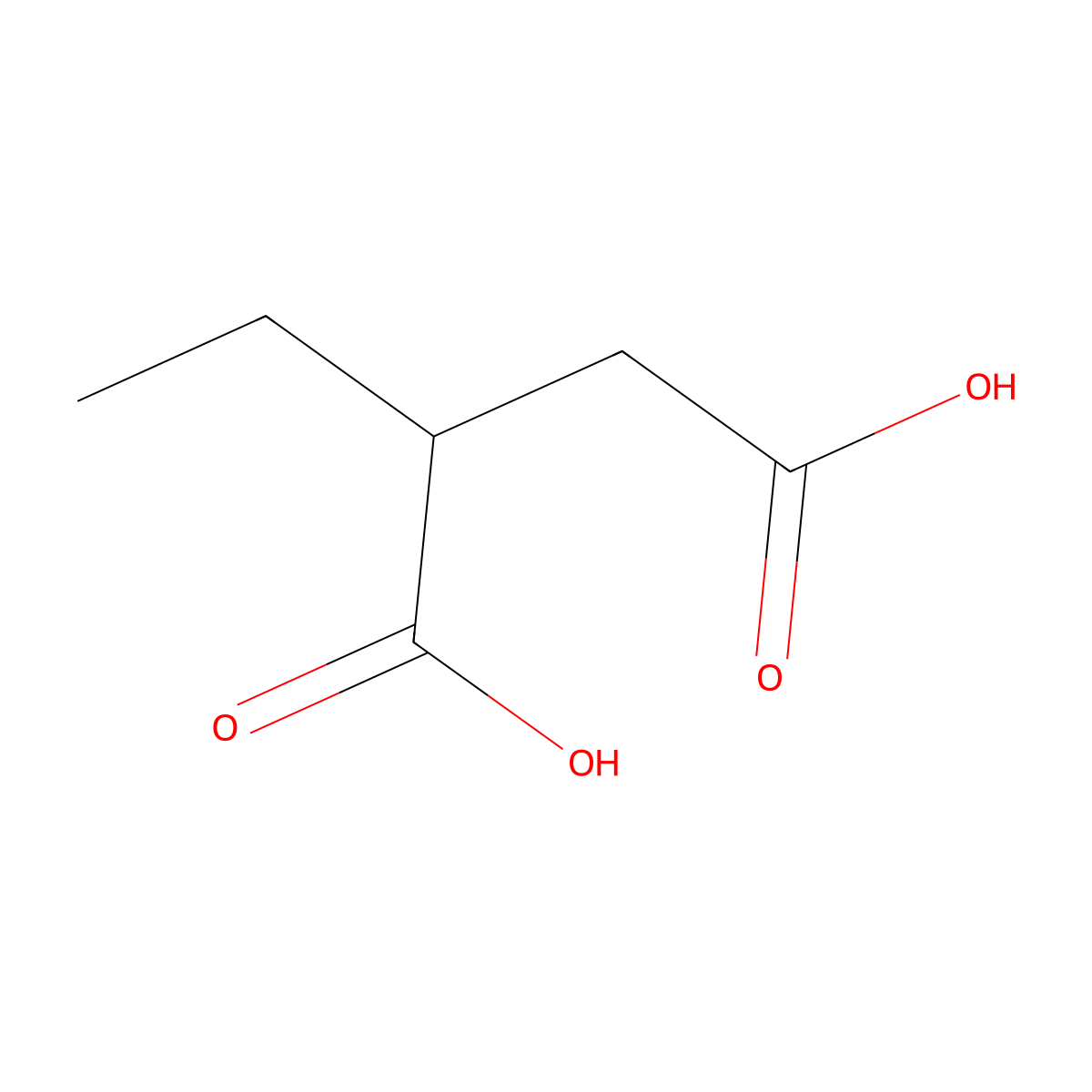 2-Ethylbutanedioic acid molecular structure, CAS 636-48-6