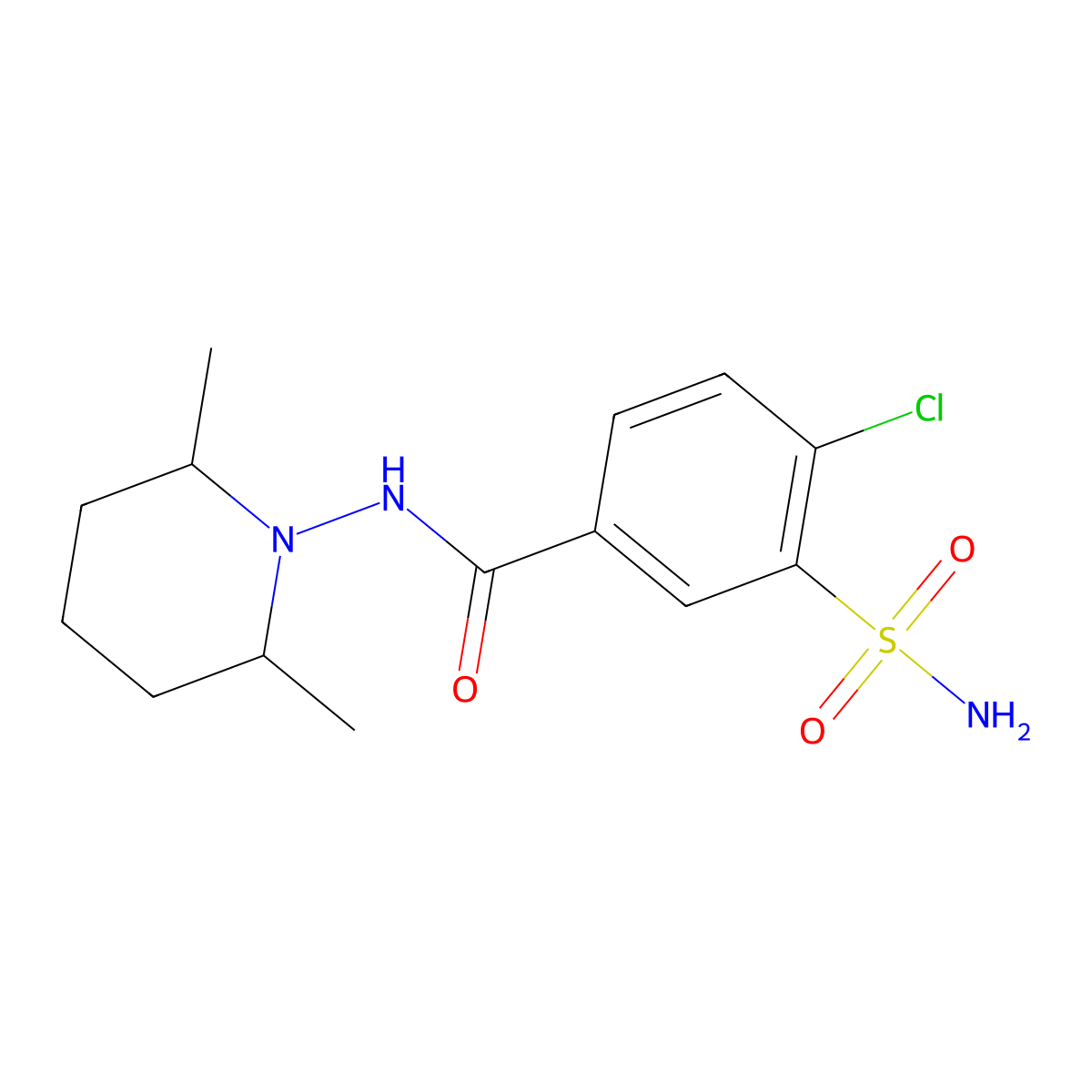 Clopamide molecular structure, CAS 636-54-4