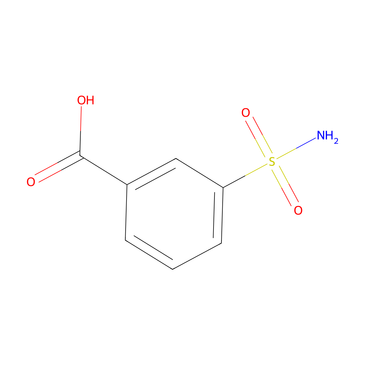 3-Sulfamoylbenzoic acid molecular structure, CAS 636-76-0