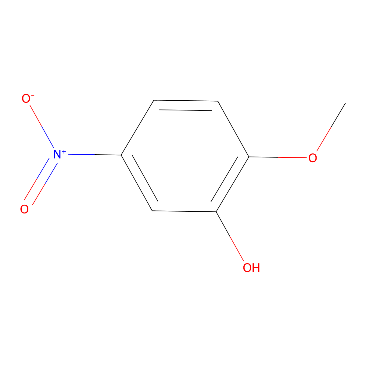 2-Methoxy-5-nitrophenol molecular structure, CAS 636-93-1