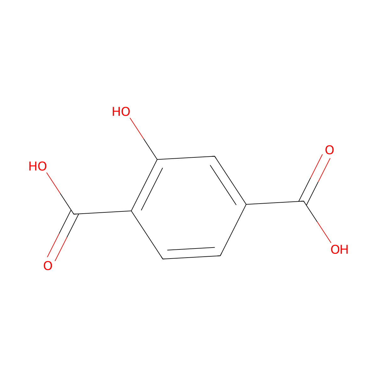 2-Hydroxyterephthalic acid molecular structure, CAS 636-94-2