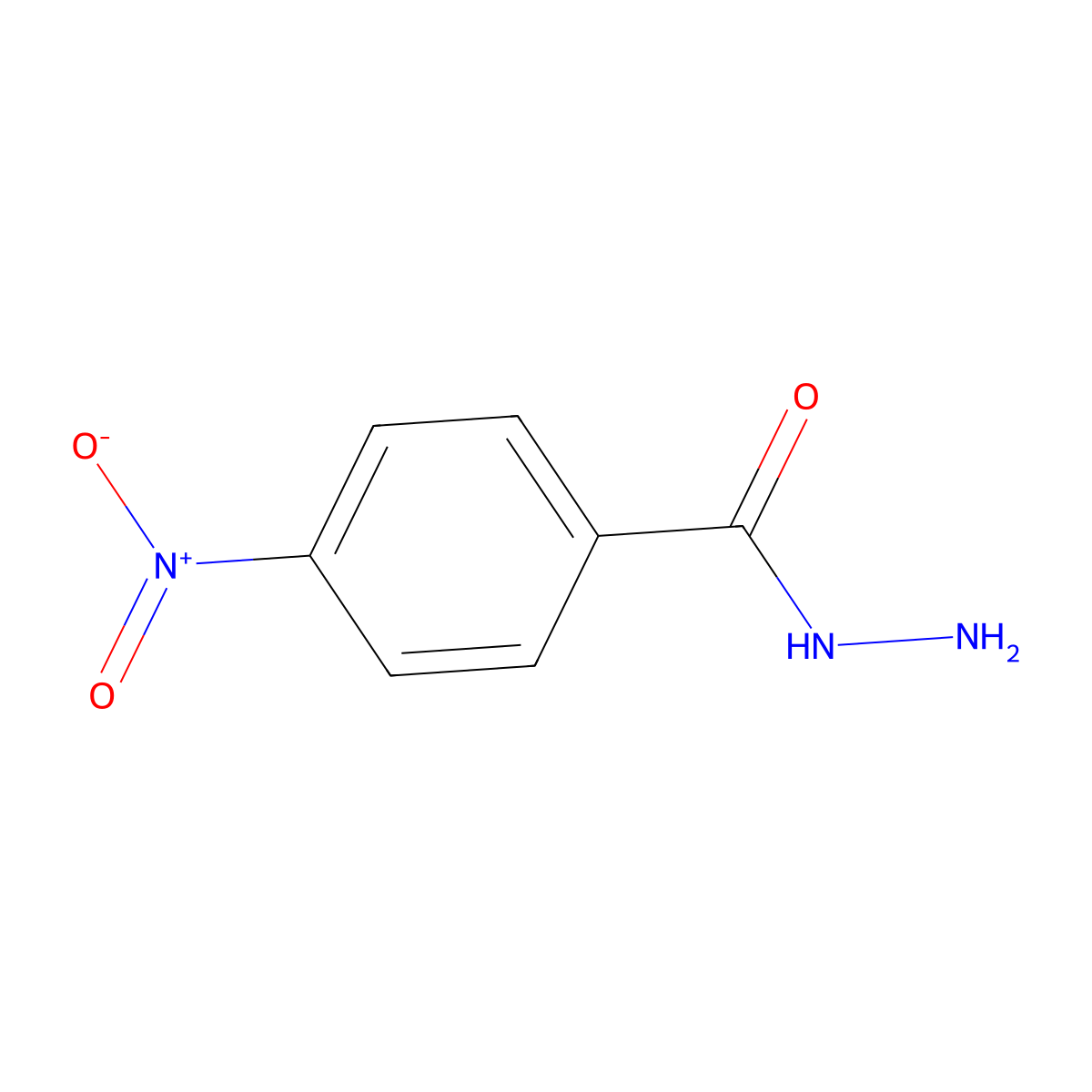 Benzoic acid, 4-nitro-, hydrazide molecular structure, CAS 636-97-5
