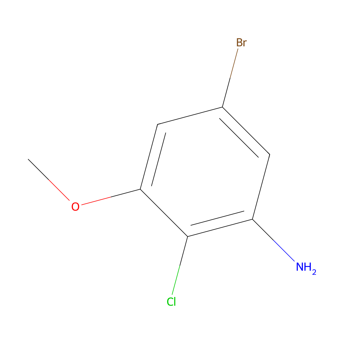 5-Bromo-2-chloro-3-methoxyaniline molecular structure, CAS 63603-12-3