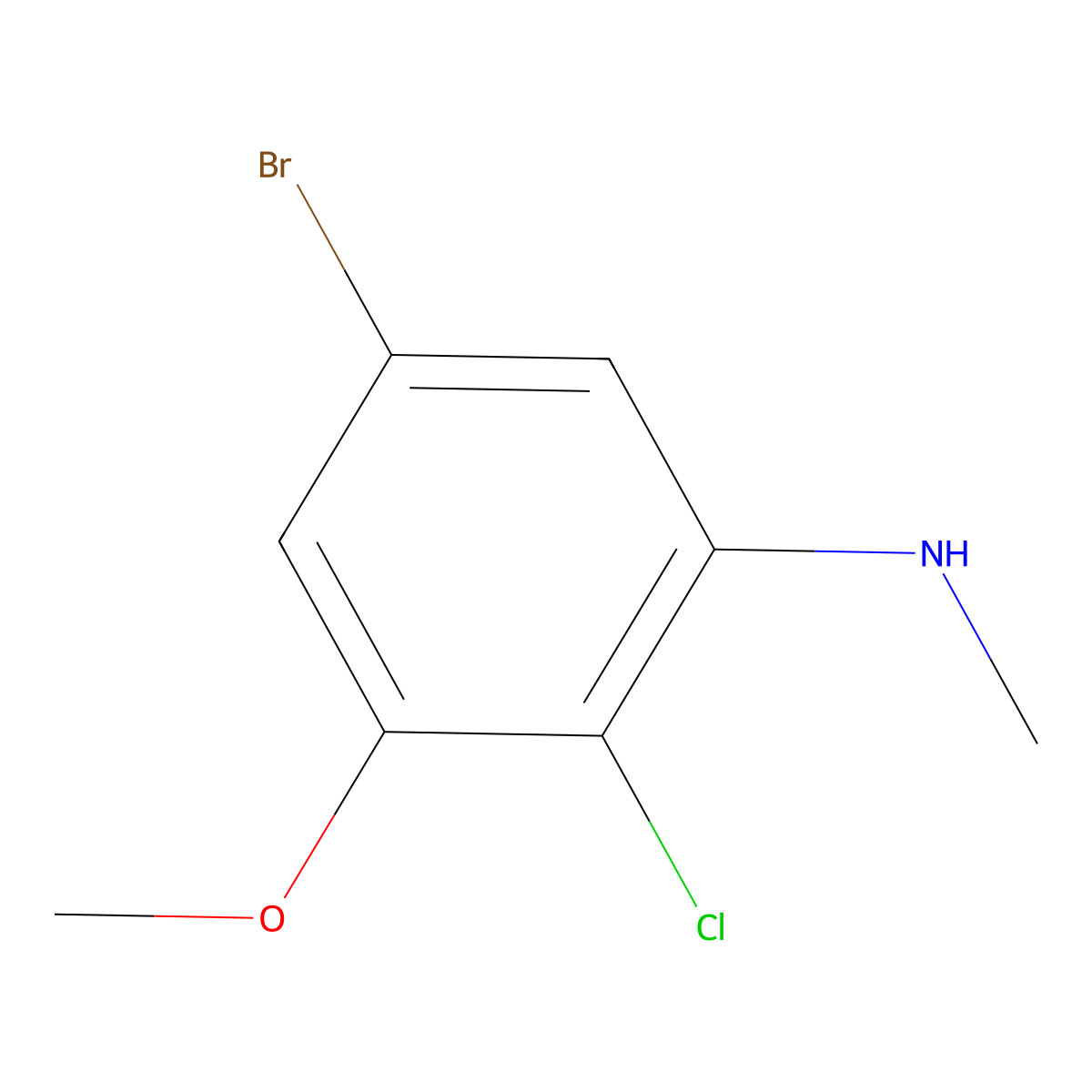 5-Bromo-2-chloro-3-methoxy-N-methylaniline molecular structure, CAS 63603-14-5