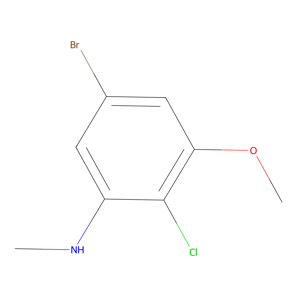 5-Bromo-2-chloro-3-methoxy-N-methylaniline molecular structure, CAS 63603-14-5