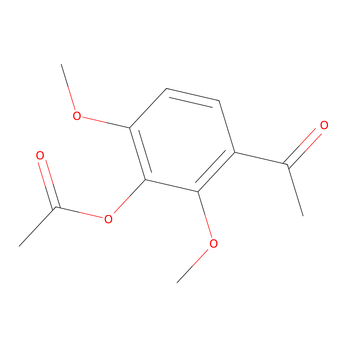 3'-Acetoxy-2',4'-dimethoxyacetophenone molecular structure, CAS 63604-86-4