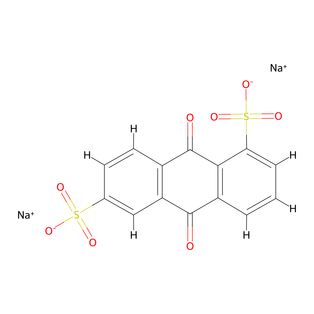 1,6-Anthracenedisulfonic acid, 9,10-dihydro-9,10-dioxo-, sodium salt (1:2) molecular structure, CAS 63605-22-1