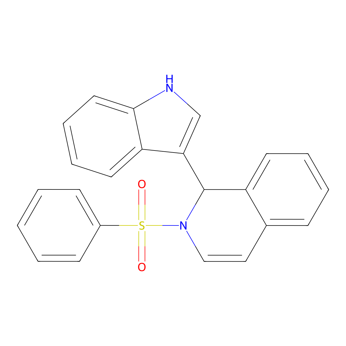 Isoquinoline, 1,2-dihydro-1-(1H-indol-3-yl)-2-(phenylsulfonyl)- molecular structure, CAS 63607-19-2
