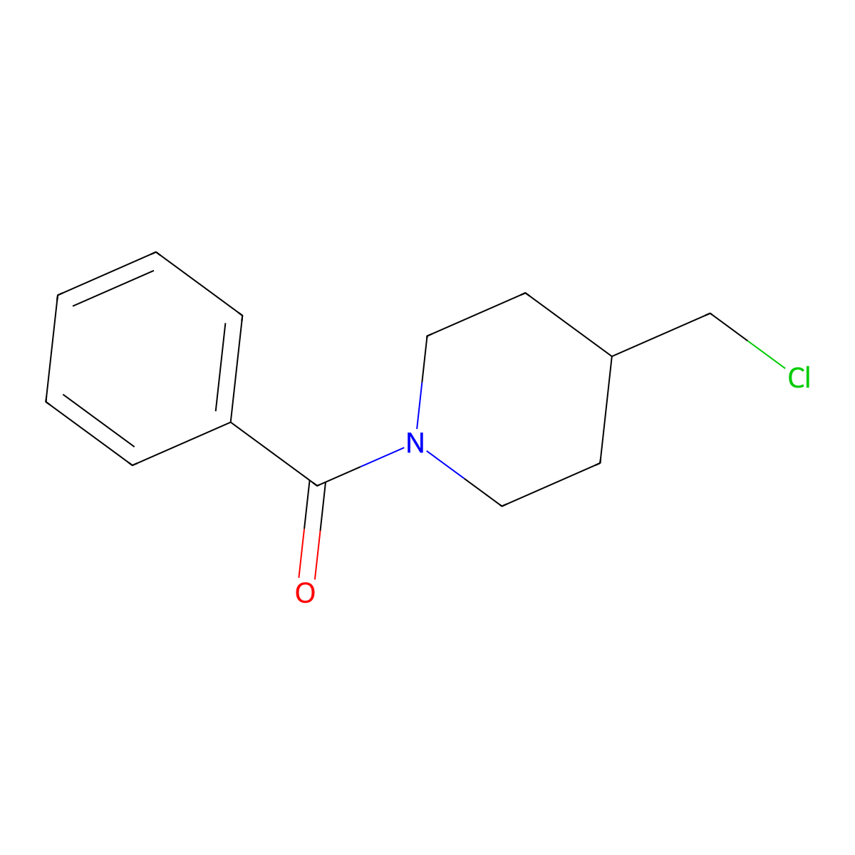 (4-(Chloromethyl)piperidin-1-yl)(phenyl)methanone molecular structure, CAS 63608-15-1