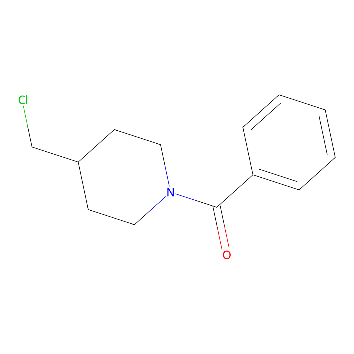 (4-(Chloromethyl)piperidin-1-yl)(phenyl)methanone molecular structure, CAS 63608-15-1