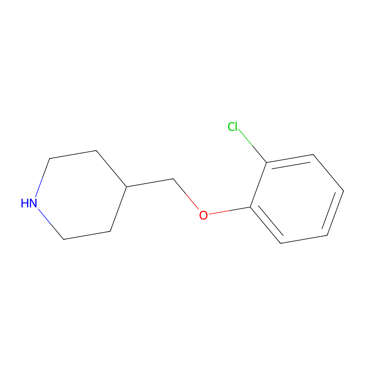4-[(2-Chlorophenoxy)methyl]piperidine molecular structure, CAS 63608-31-1