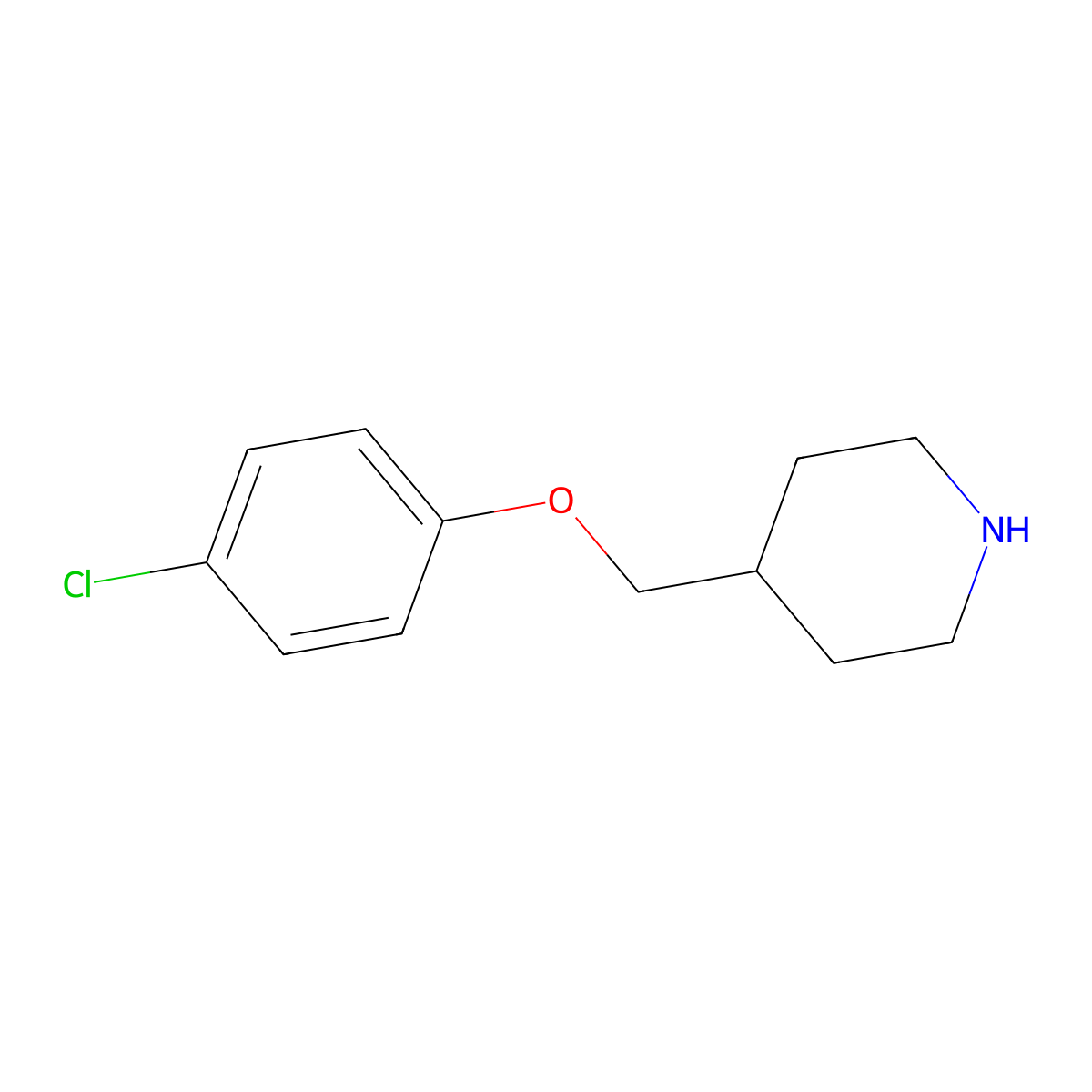 4-(4-Chloro-phenoxymethyl)-piperidine molecular structure, CAS 63608-33-3