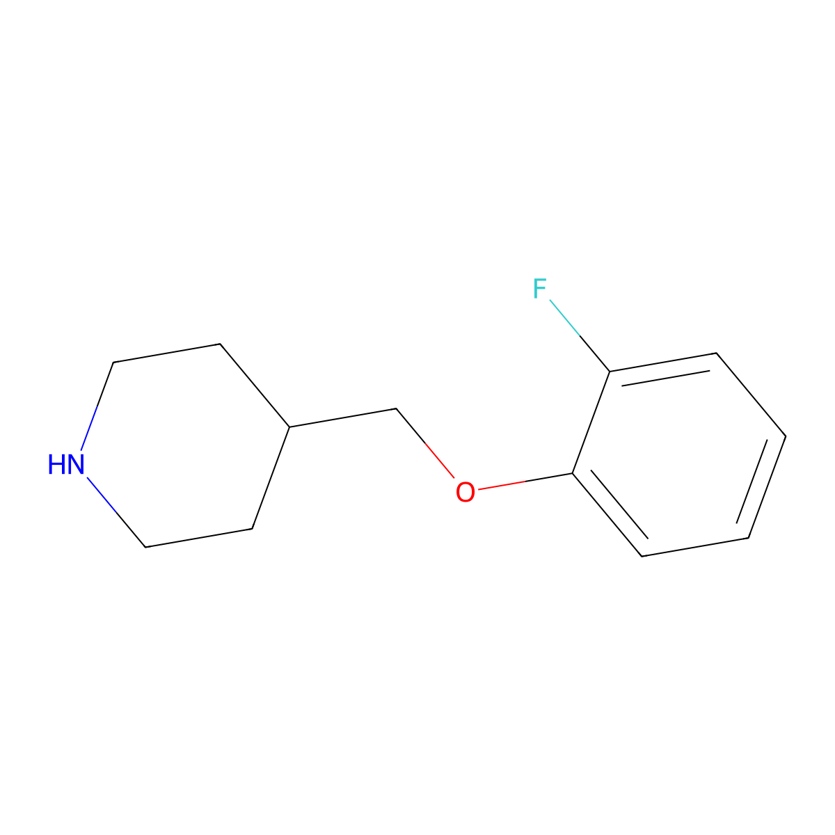 4-[(2-Fluorophenoxy)methyl]piperidine molecular structure, CAS 63608-34-4