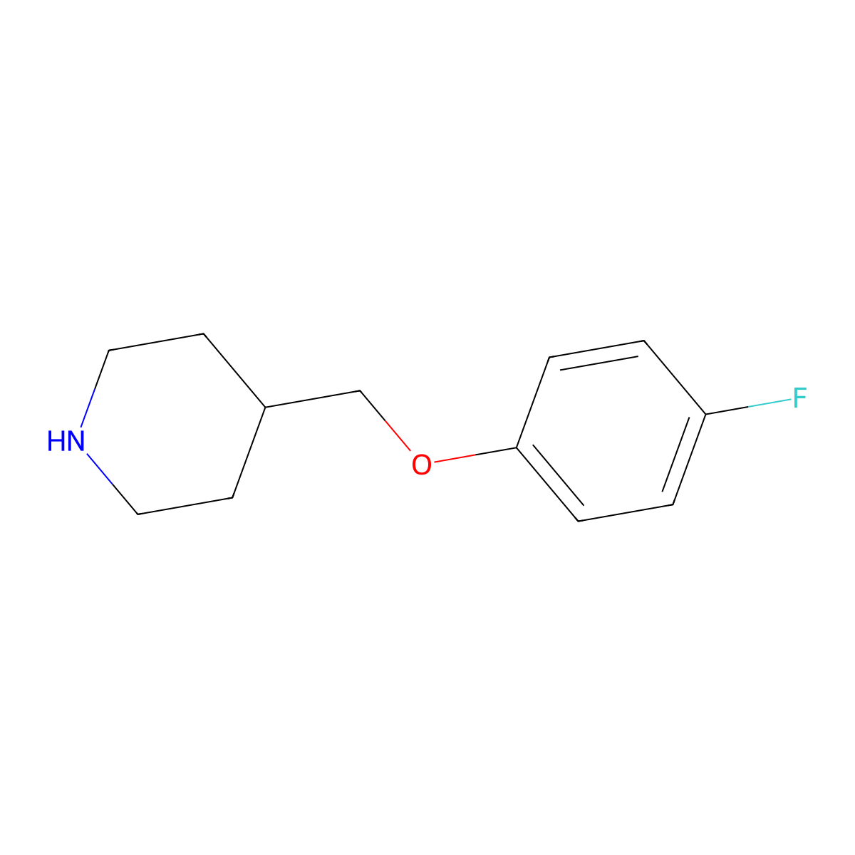 4-((4-Fluorophenoxy)methyl)piperidine molecular structure, CAS 63608-35-5