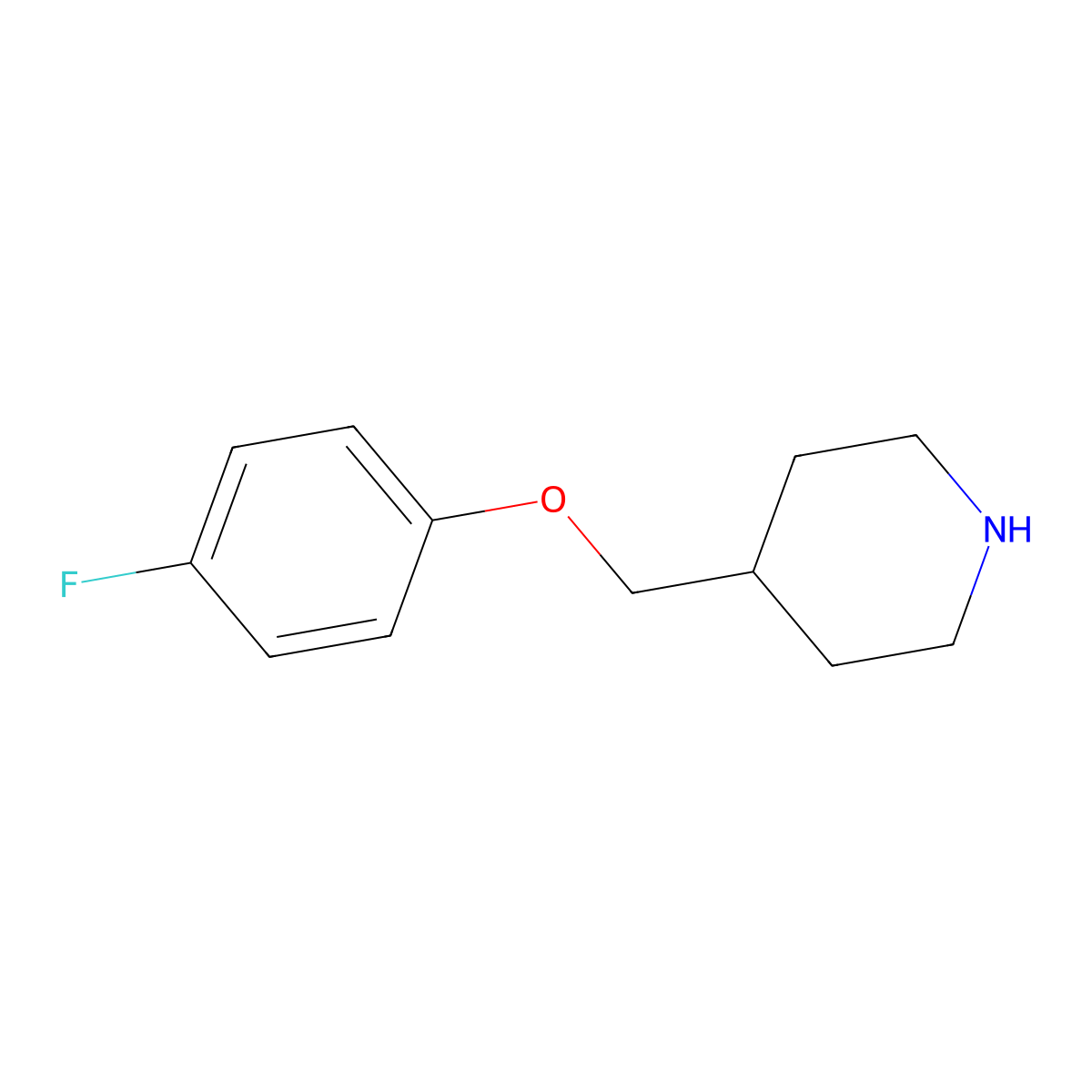 4-((4-Fluorophenoxy)methyl)piperidine molecular structure, CAS 63608-35-5