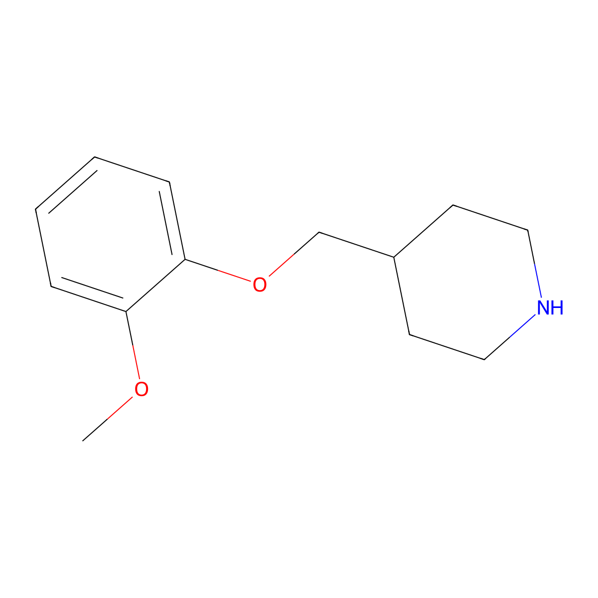 4-[(2-Methoxyphenoxy)methyl]piperidine molecular structure, CAS 63608-36-6