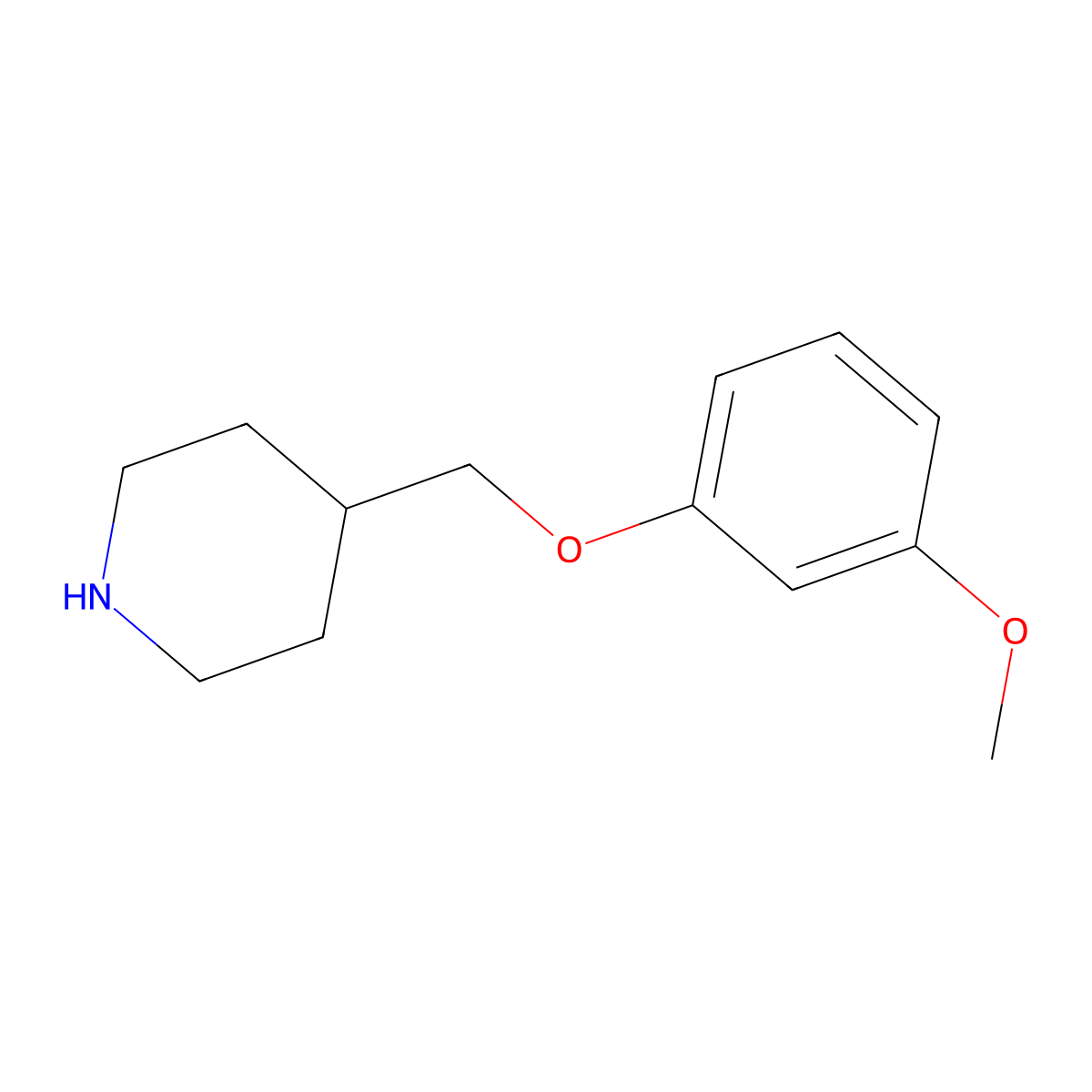 4-((3-Methoxyphenoxy)methyl)piperidine molecular structure, CAS 63608-37-7