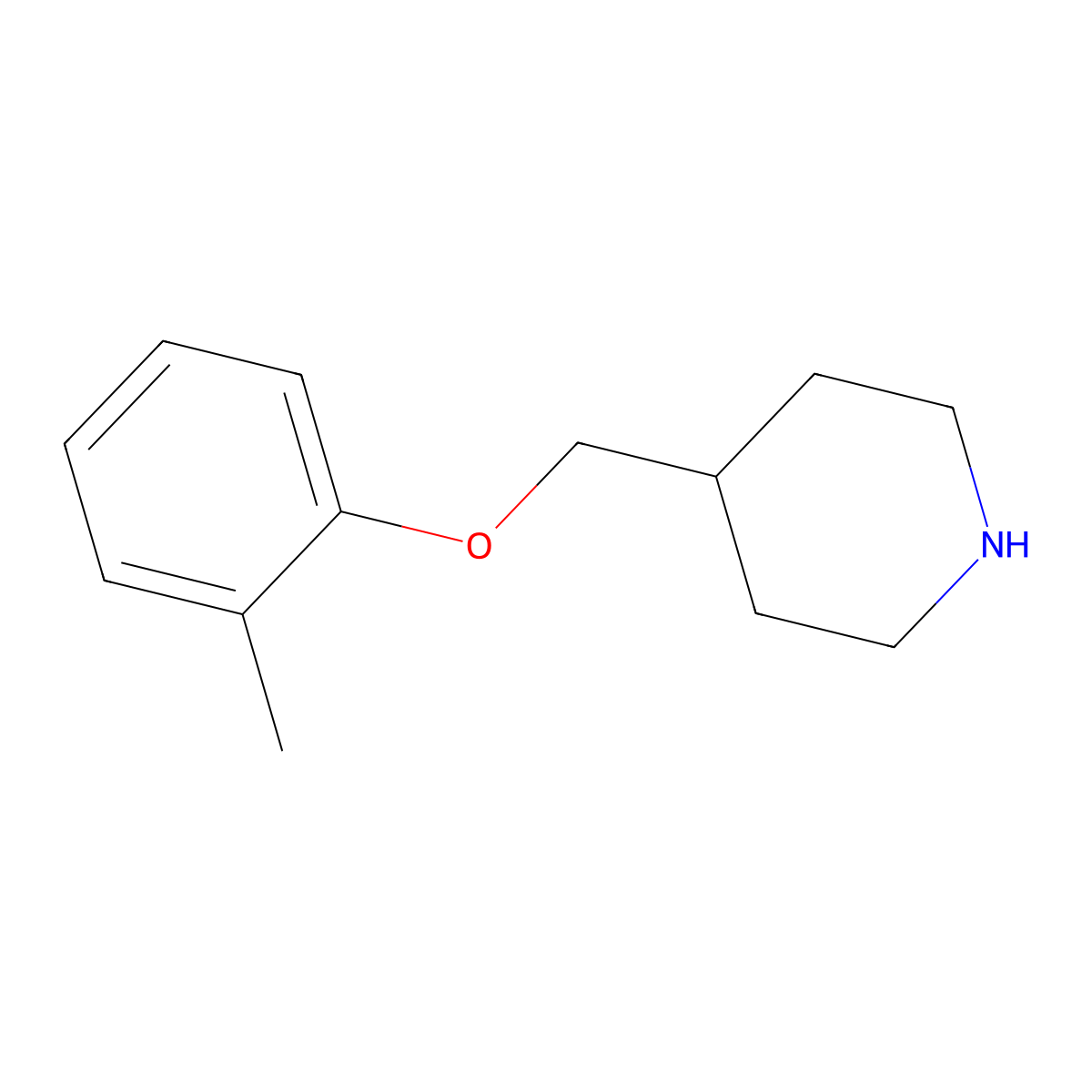 4-[(2-Methylphenoxy)methyl]piperidine molecular structure, CAS 63608-40-2