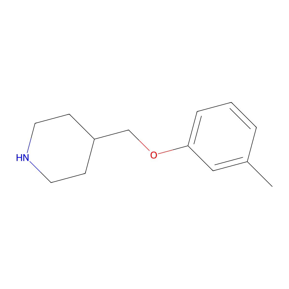 4-[(3-Methylphenoxy)methyl]piperidine molecular structure, CAS 63608-41-3