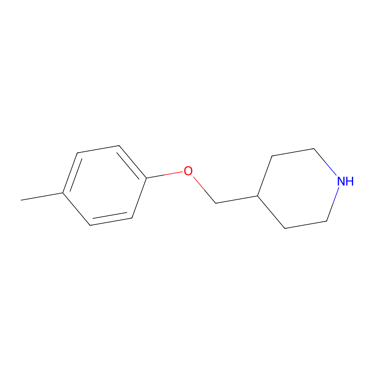4-[(4-Methylphenoxy)methyl]piperidine molecular structure, CAS 63608-42-4