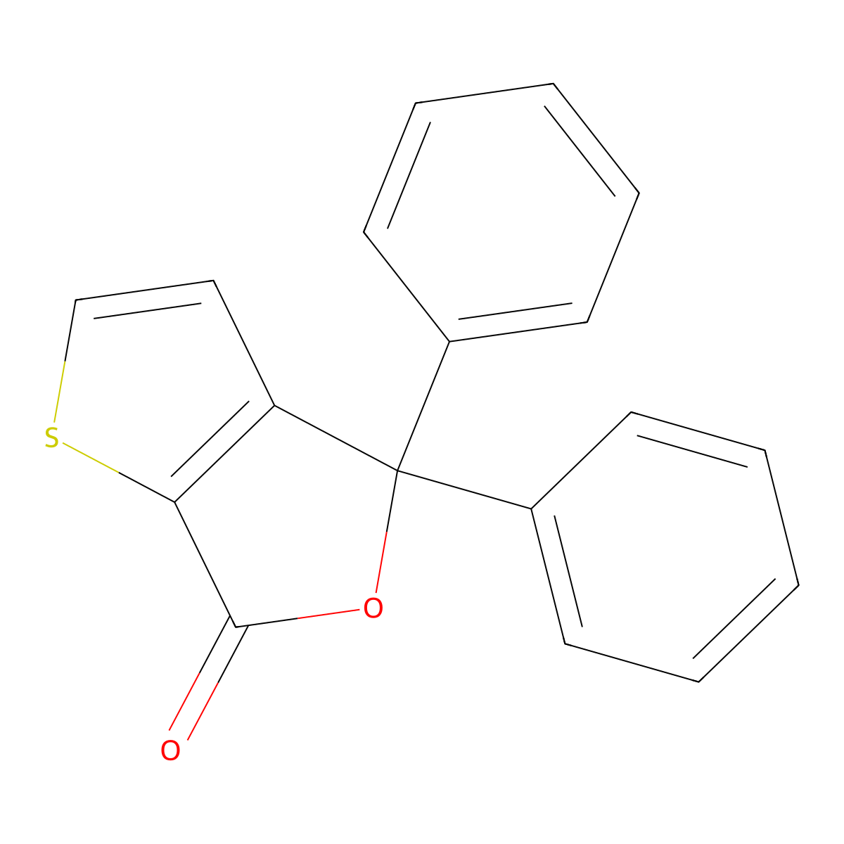 4,4-Diphenylthieno(2,3-c)furan-6(4H)-one molecular structure, CAS 63609-69-8