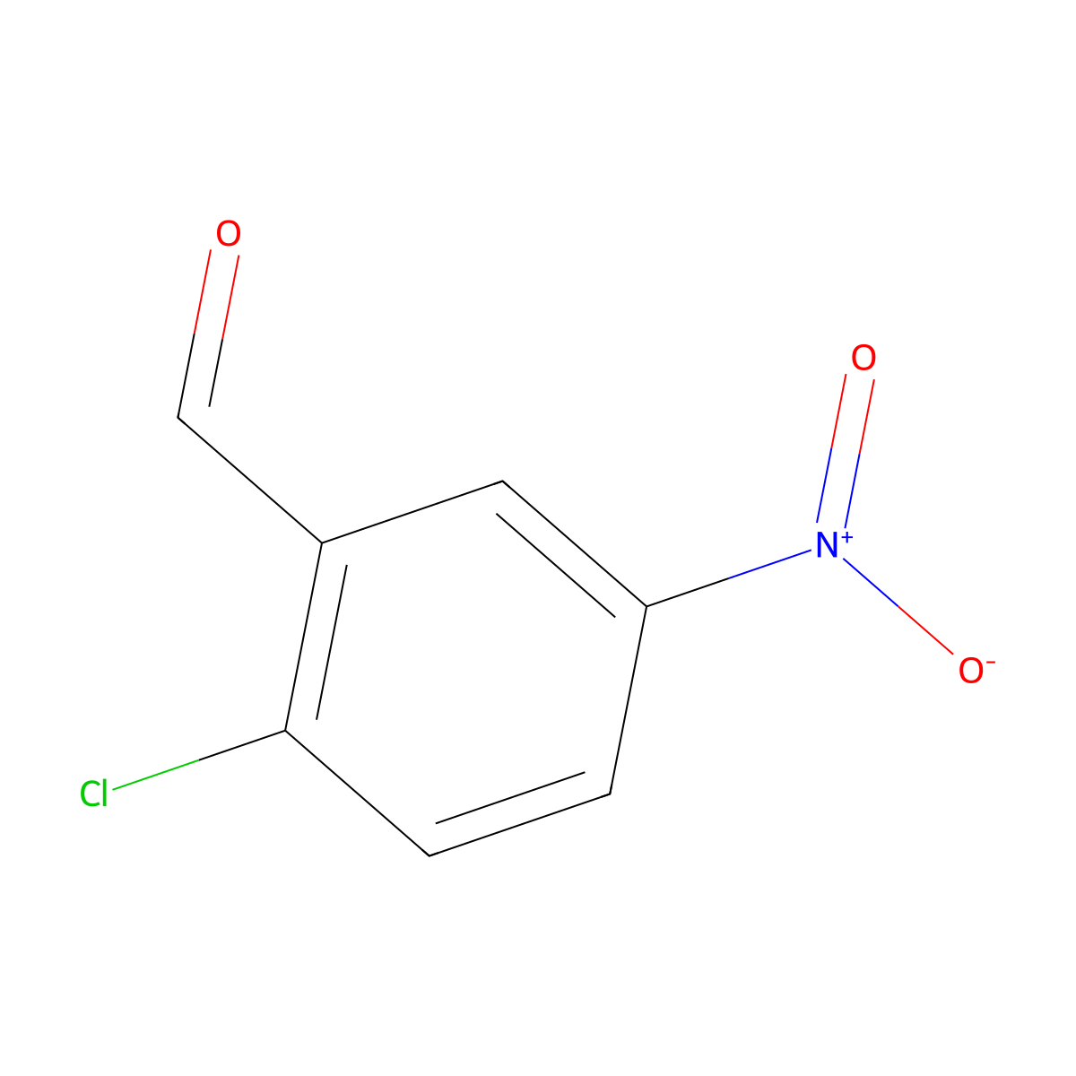 2-Chloro-5-nitrobenzaldehyde molecular structure, CAS 6361-21-3