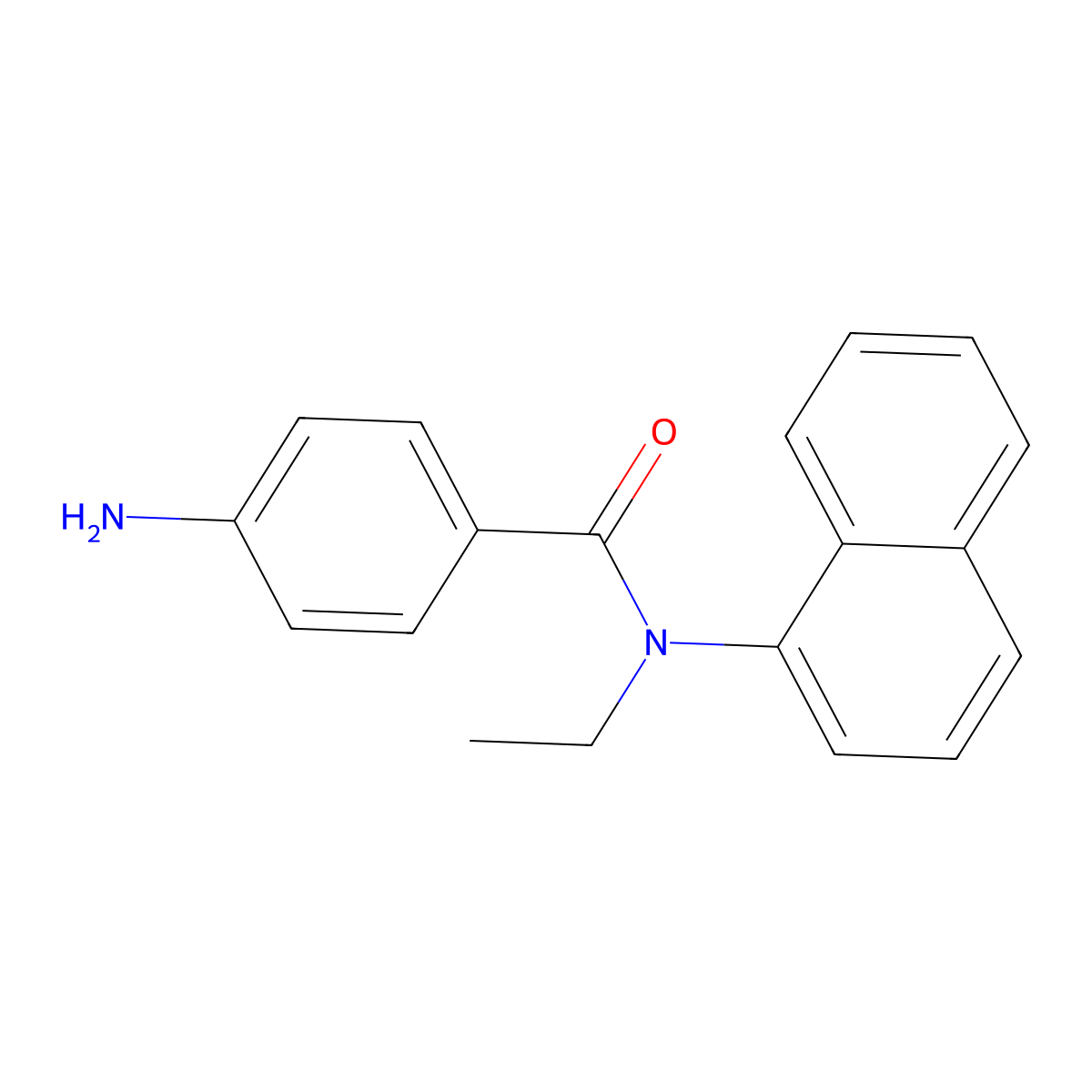 4-amino-N-ethyl-N-1-naphthylbenzamide molecular structure, CAS 6361-29-1