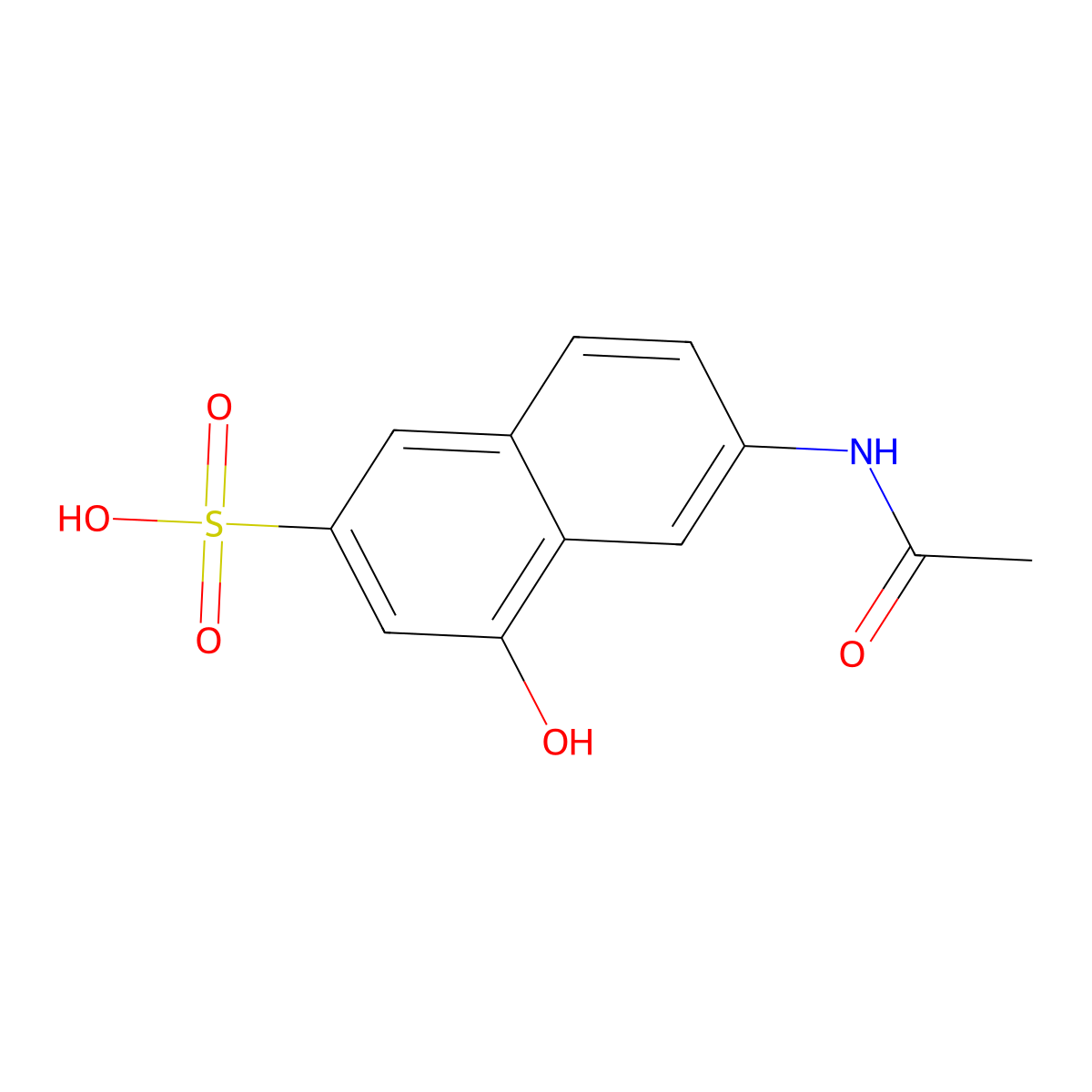 6-Acetamido-4-hydroxynaphthalene-2-sulphonic acid molecular structure, CAS 6361-41-7