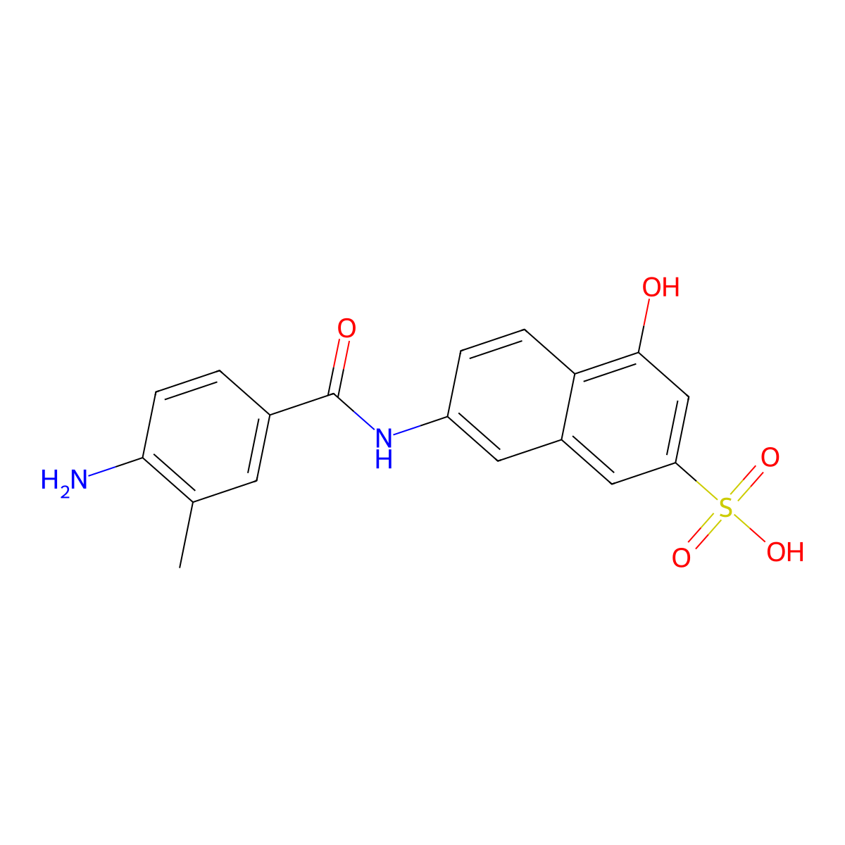 2-Naphthalenesulfonic acid, 7-[(4-amino-3-methylbenzoyl)amino]-4-hydroxy- molecular structure, CAS 6361-46-2