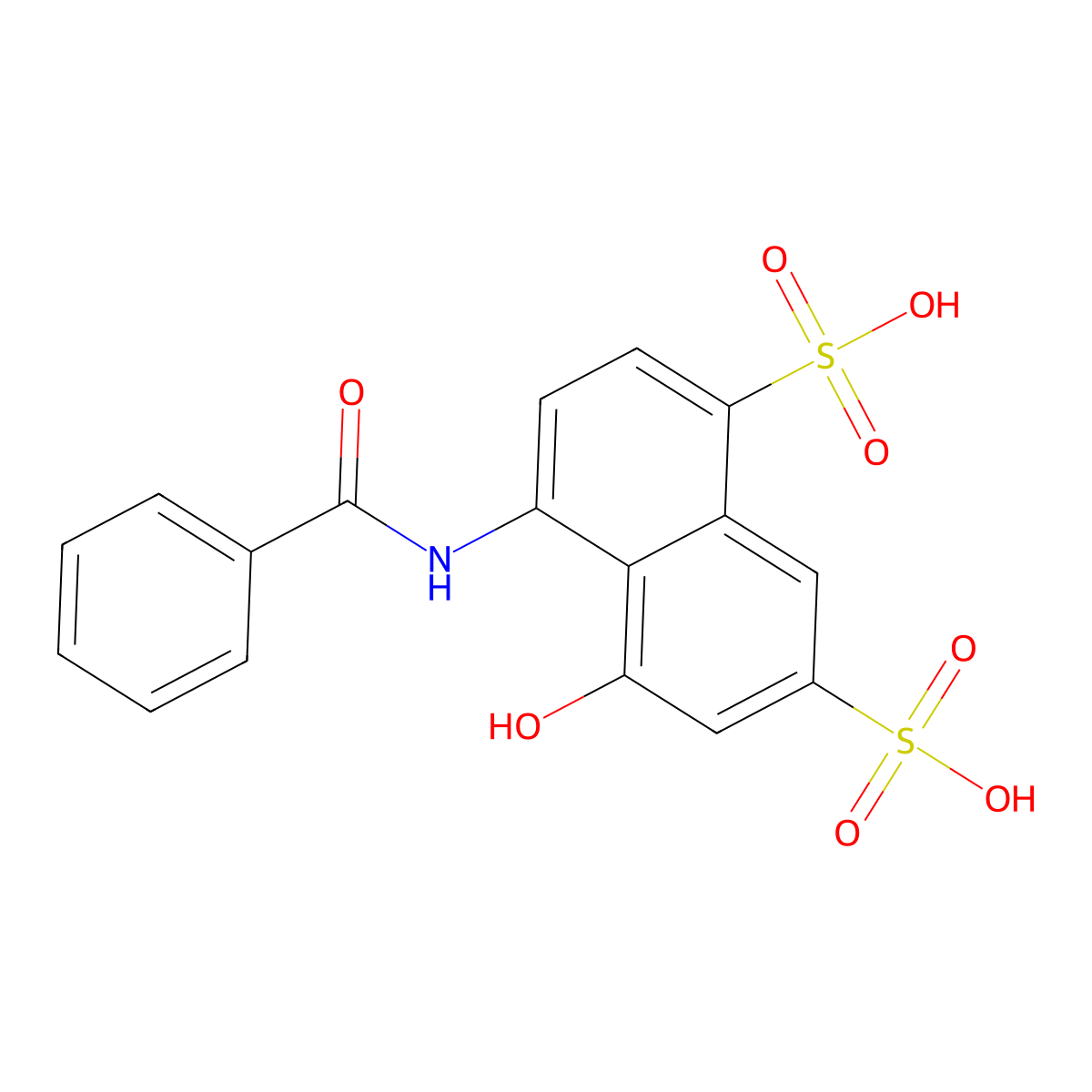 1,7-Naphthalenedisulfonic acid, 4-(benzoylamino)-5-hydroxy- molecular structure, CAS 6361-49-5