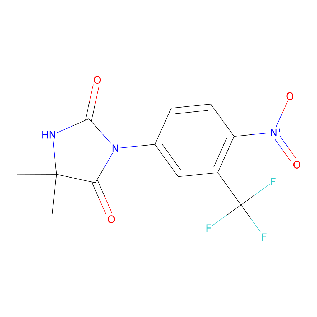 Nilutamide molecular structure, CAS 63612-50-0