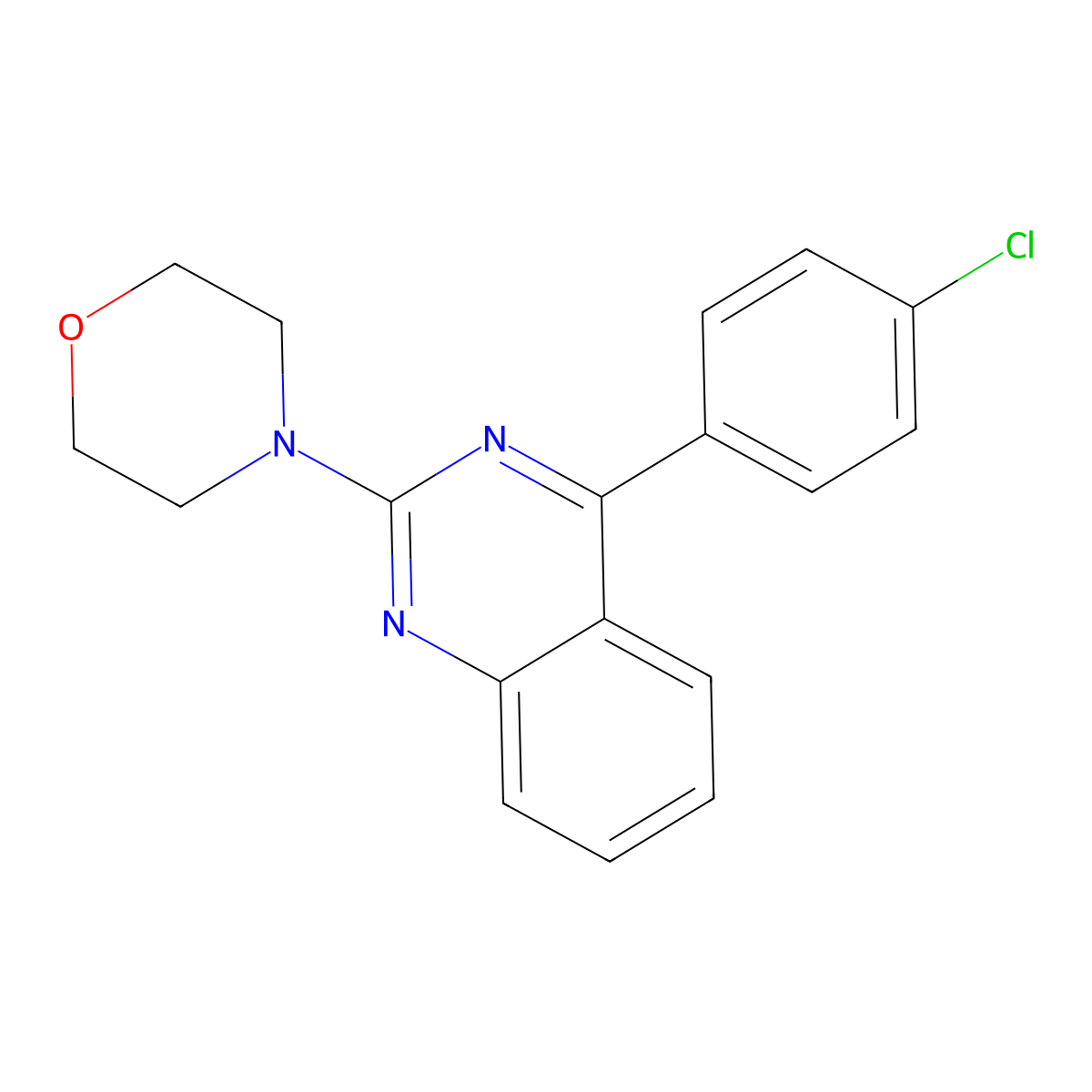 4-(4-Chloro-phenyl)-2-morpholin-4-yl-quinazoline molecular structure, CAS 63615-59-8