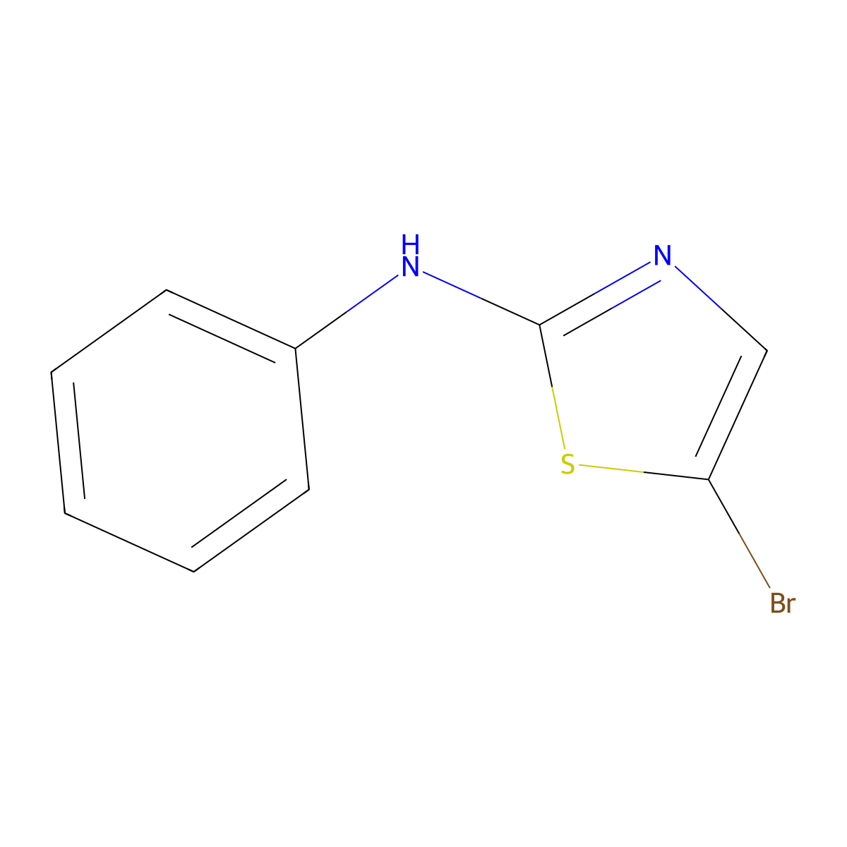 5-bromo-N-phenyl-1,3-thiazol-2-amine molecular structure, CAS 63615-95-2