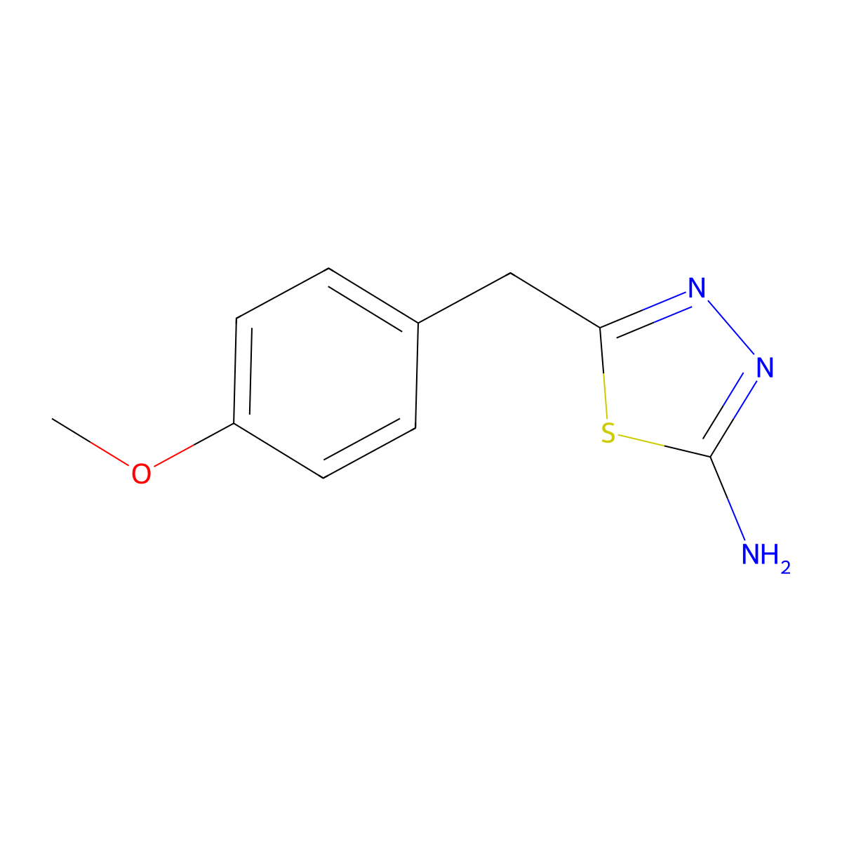 5-[(4-Methoxyphenyl)methyl]-1,3,4-thiadiazol-2-amine molecular structure, CAS 63617-18-5