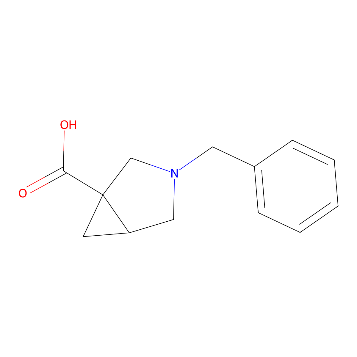3-Benzyl-3-azabicyclo[3.1.0]hexane-1-carboxylic acid molecular structure, CAS 63618-03-1