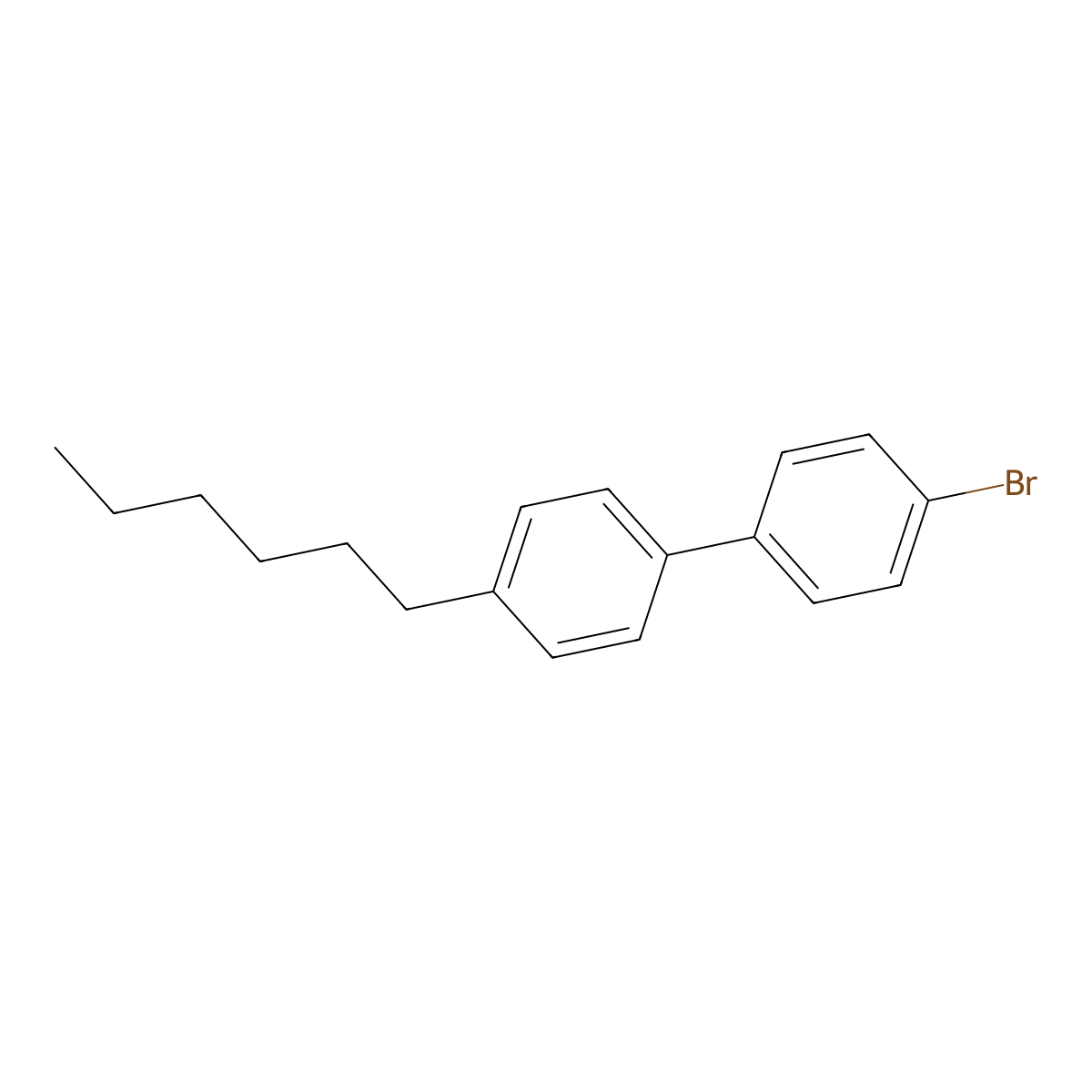 4-Bromo-4'-hexyl-1,1'-biphenyl molecular structure, CAS 63619-60-3