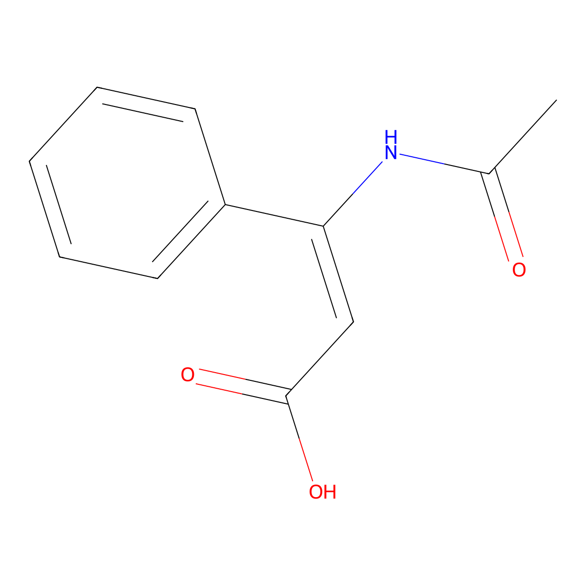 3-Acetamido-3-phenylacrylic acid molecular structure, CAS 6362-74-9