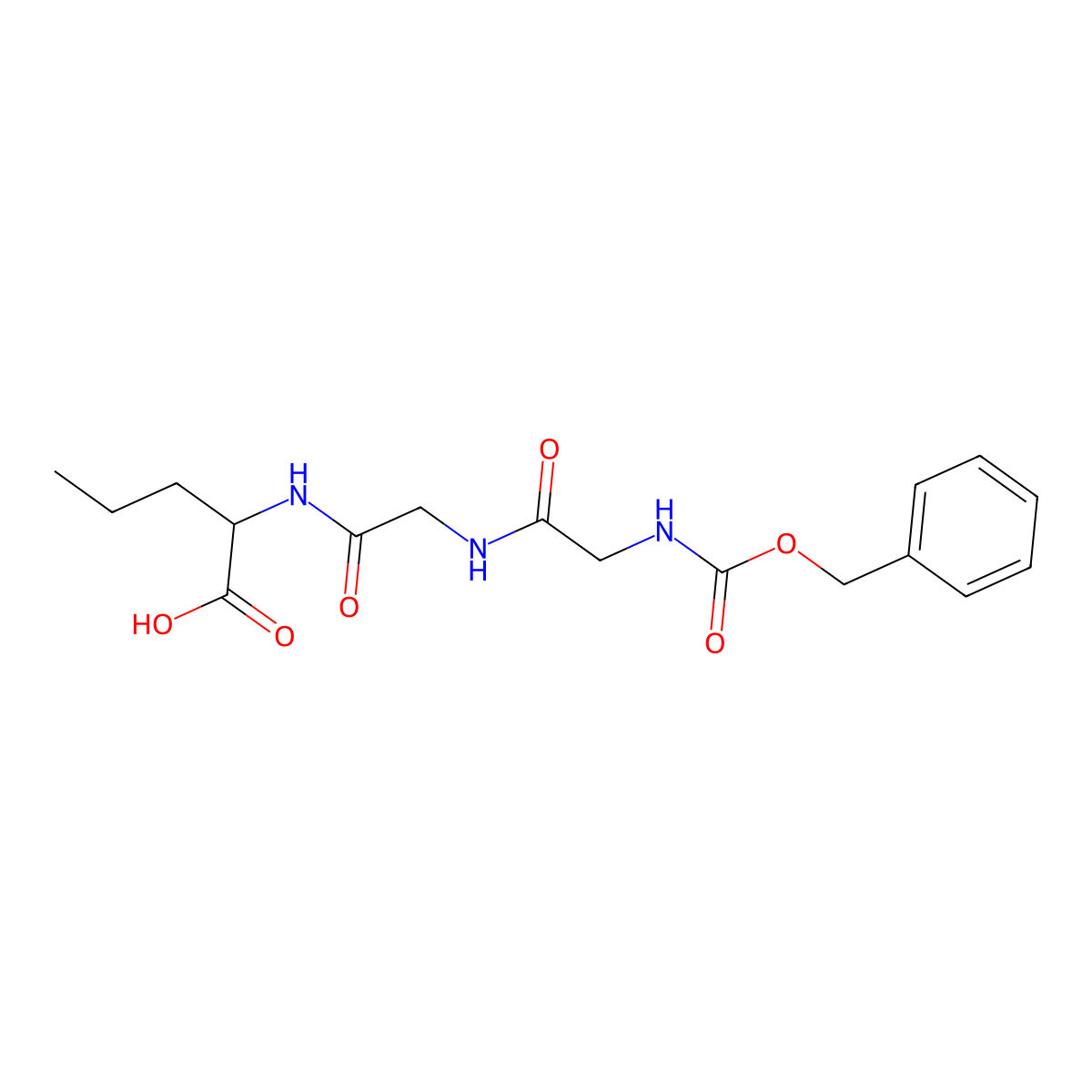 N-[(benzyloxy)carbonyl]glycylglycylnorvaline molecular structure, CAS 63623-61-0