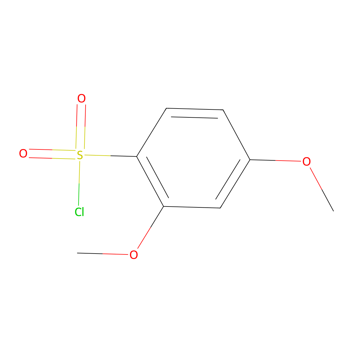 2,4-Dimethoxybenzenesulfonyl chloride molecular structure, CAS 63624-28-2
