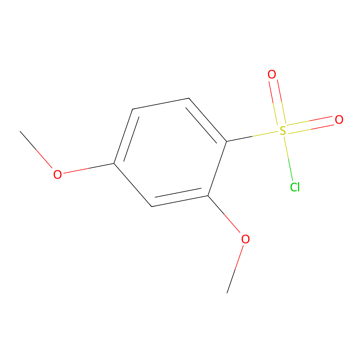 2,4-Dimethoxybenzenesulfonyl chloride molecular structure, CAS 63624-28-2