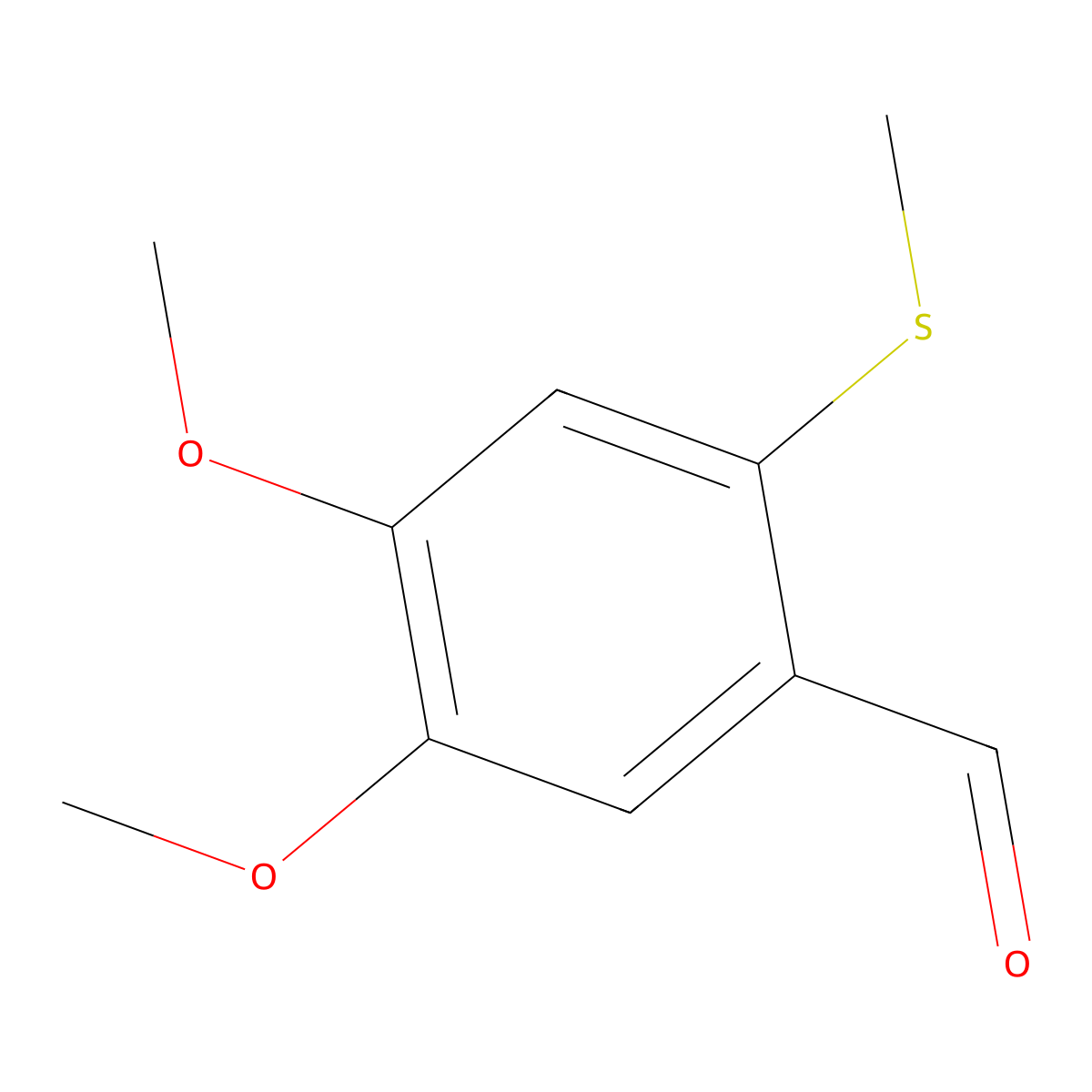 4,5-Dimethoxy-2-(methylsulfanyl)benzaldehyde molecular structure, CAS 63624-30-6