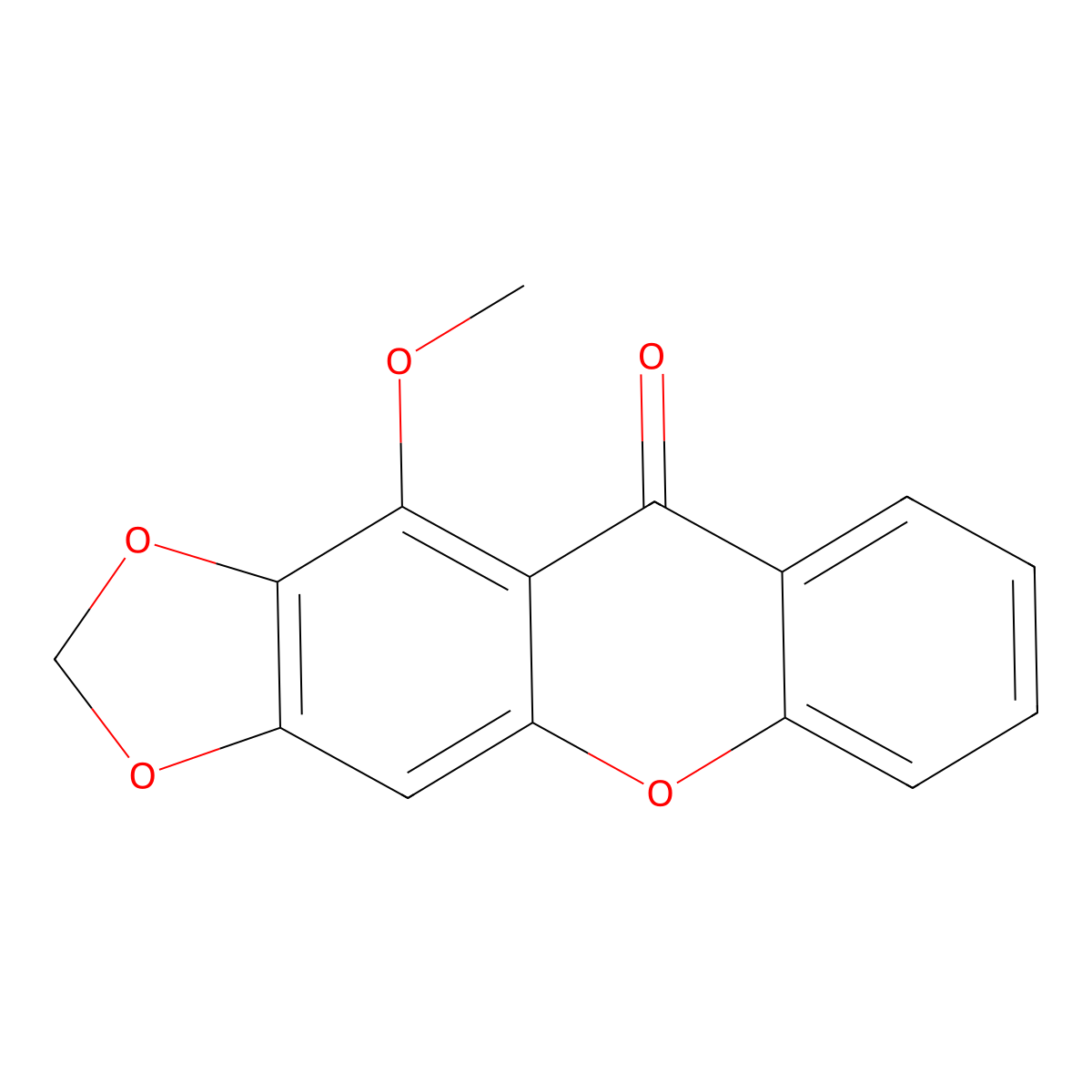 1-Methoxy-2,3-methylenedioxyxanthone molecular structure, CAS 63625-05-8