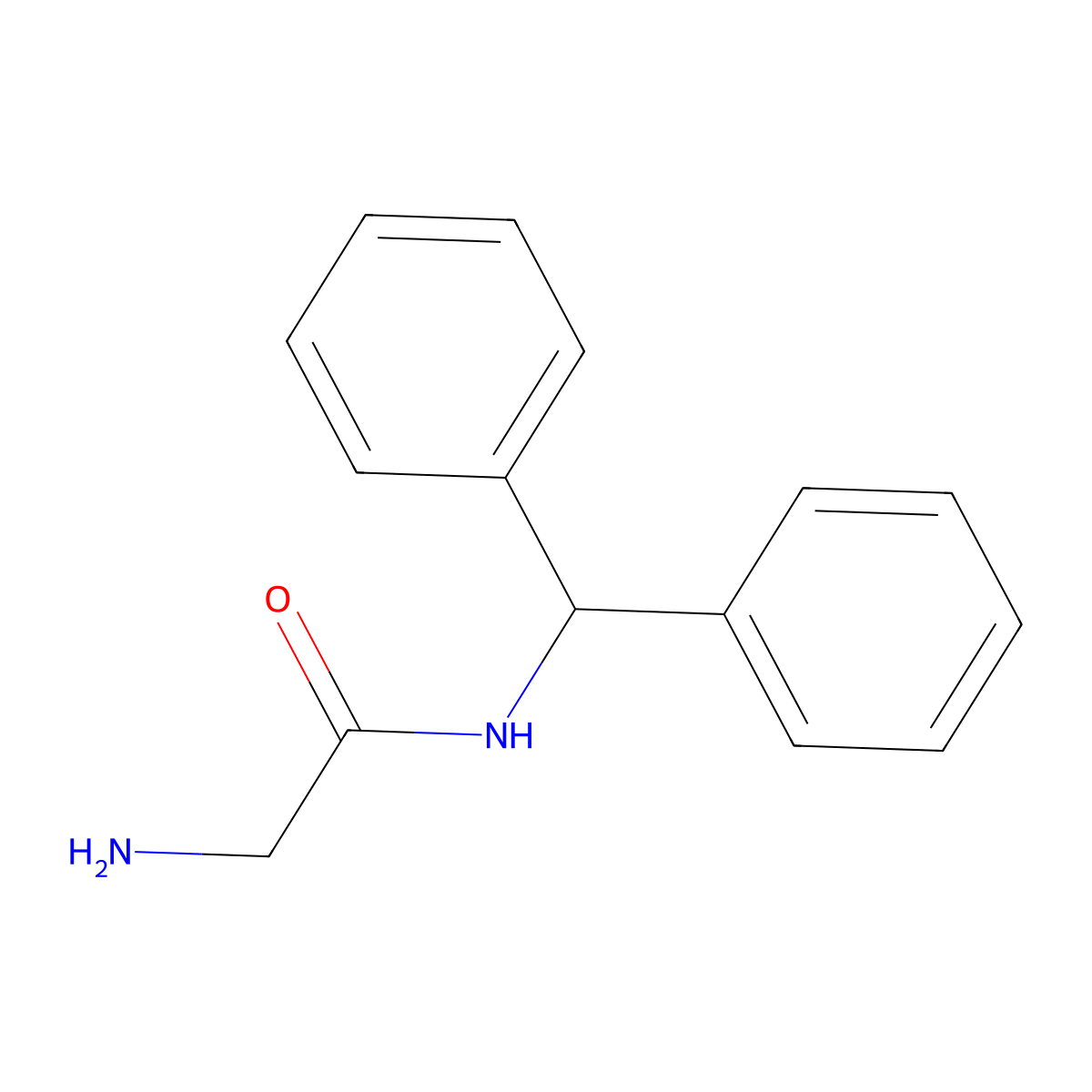 2-amino-N-benzhydrylacetamide molecular structure, CAS 63628-88-6