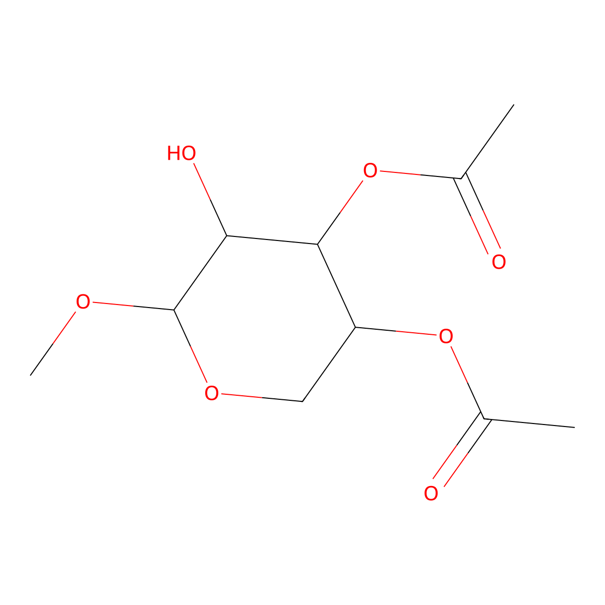 Methyl3,4-Di-O-acetyl-beta-D-xylopyranoside molecular structure, CAS 63629-70-9