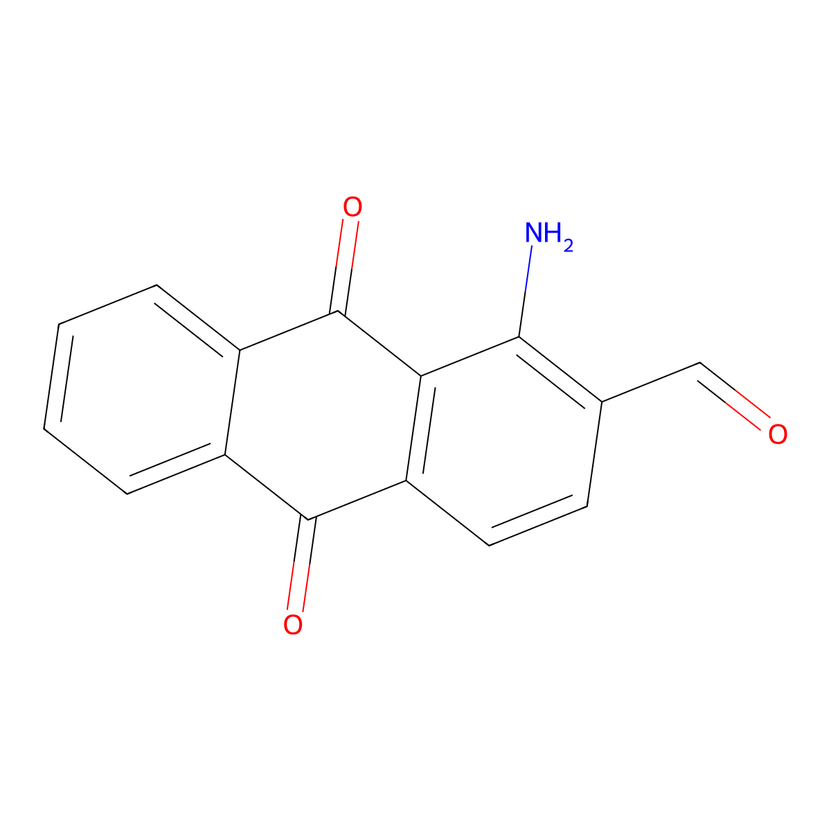 1-Amino-9,10-dioxo-9,10-dihydroanthracene-2-carbaldehyde molecular structure, CAS 6363-87-7