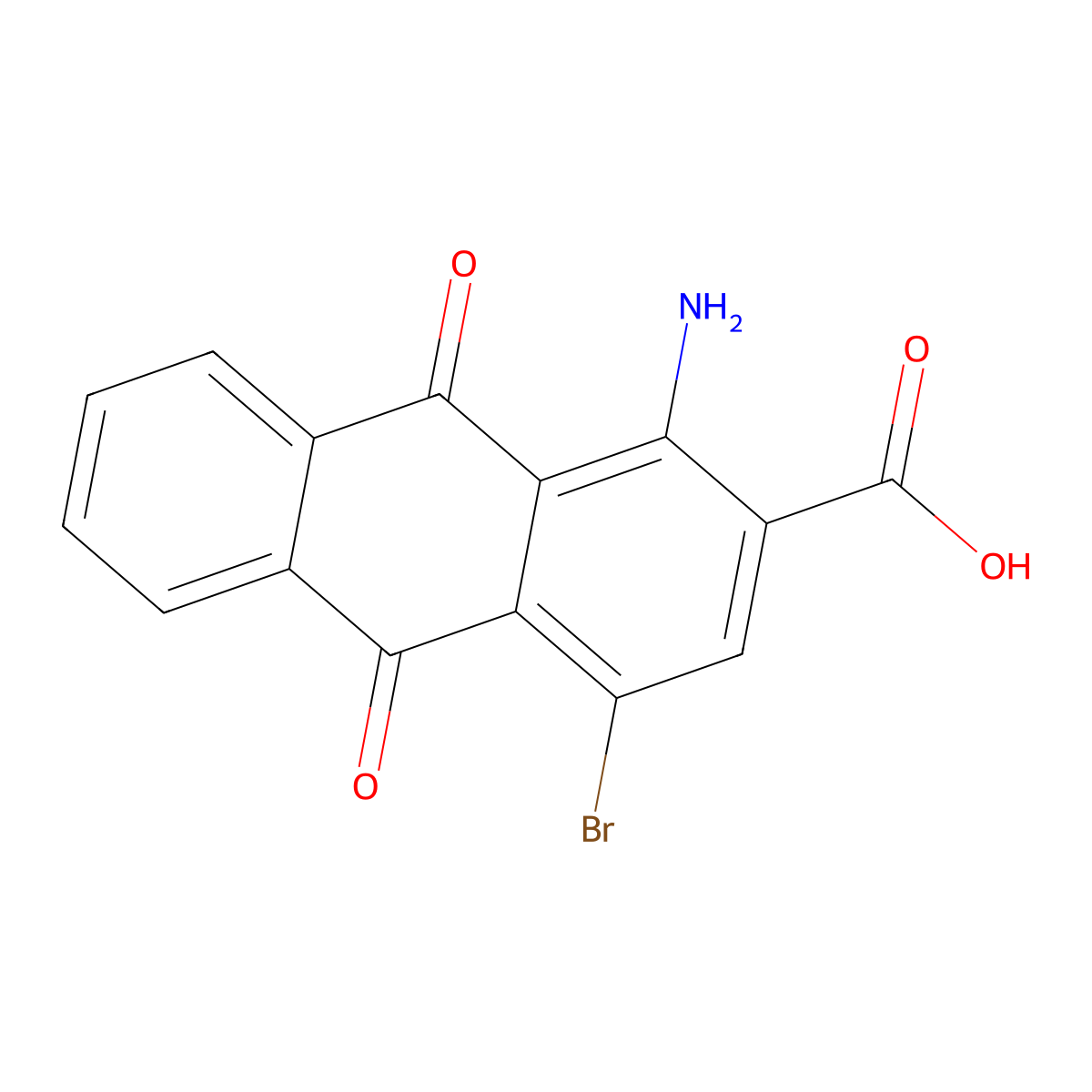 1-Amino-4-bromo-9,10-dioxo-9,10-dihydroanthracene-2-carboxylic acid molecular structure, CAS 6363-90-2